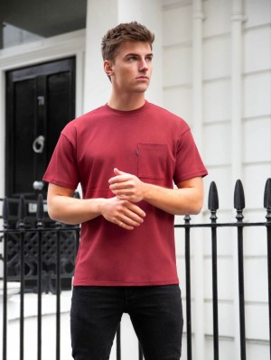 Blakely Relaxed Pocket T-Shirt Burdeos | VOPWRH928