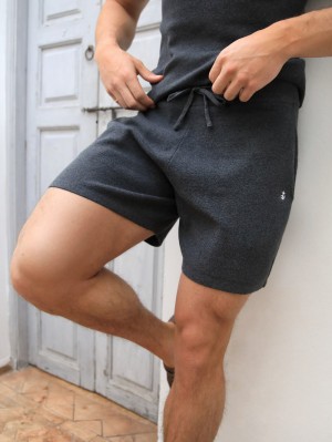 Blakely Riad Knitted Shorts Charcoal | HTUZNS840