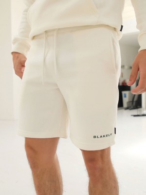 Blakely Riviera Initial Jogger Shorts Ivory | GDRPEX597