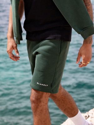 Blakely Riviera Initial Jogger Shorts Verde Oscuro | EWIFRH387