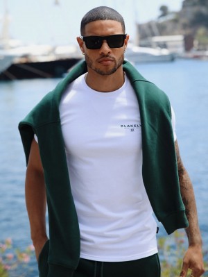 Blakely Riviera Initial T-Shirt Blancas | ZLVIJH764
