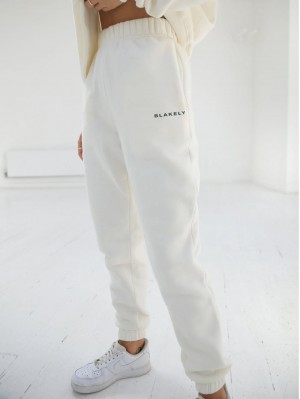 Blakely Riviera Initial Womens Sweatpants Ivory | OLFZVQ942