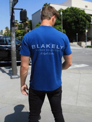 Blakely Sports Club Relaxed T-Shirt Azules | LWGRTI815