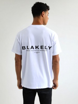 Blakely Statement Relaxed T-Shirt Blancas | URLDKN857