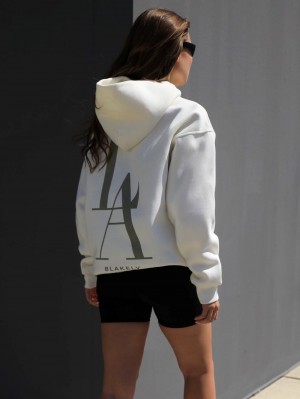 Blakely Studio Relaxed Hoodie Ivory | RJTYHW204