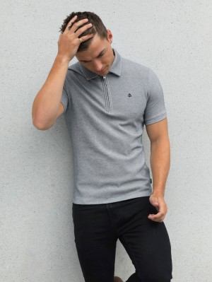 Blakely Toulon Textured Polo Gris | FHISLU832