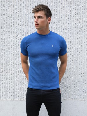 Blakely Toulon Textured T-Shirt Azules | QKLRSG456