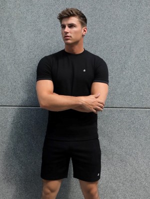 Blakely Toulon Textured T-Shirt Negras | RQWKEM302