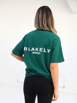 Blakely Womens Members Relaxed T-Shirt Verde Oscuro | YAGBML197