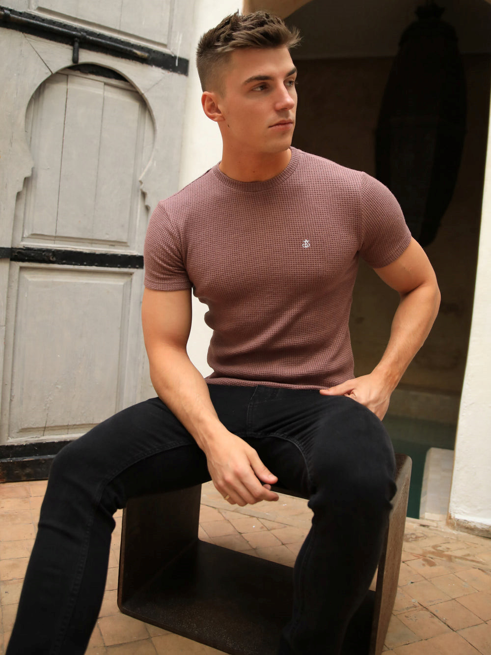 Blakely Agadir Textured T-Shirt Burdeos | UHTVPF130