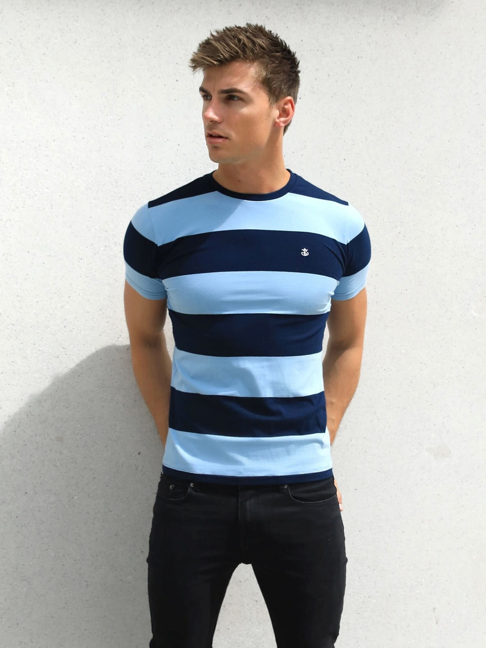 Blakely Alassio Stripe T-Shirt Azul Marino | BTCKIJ780