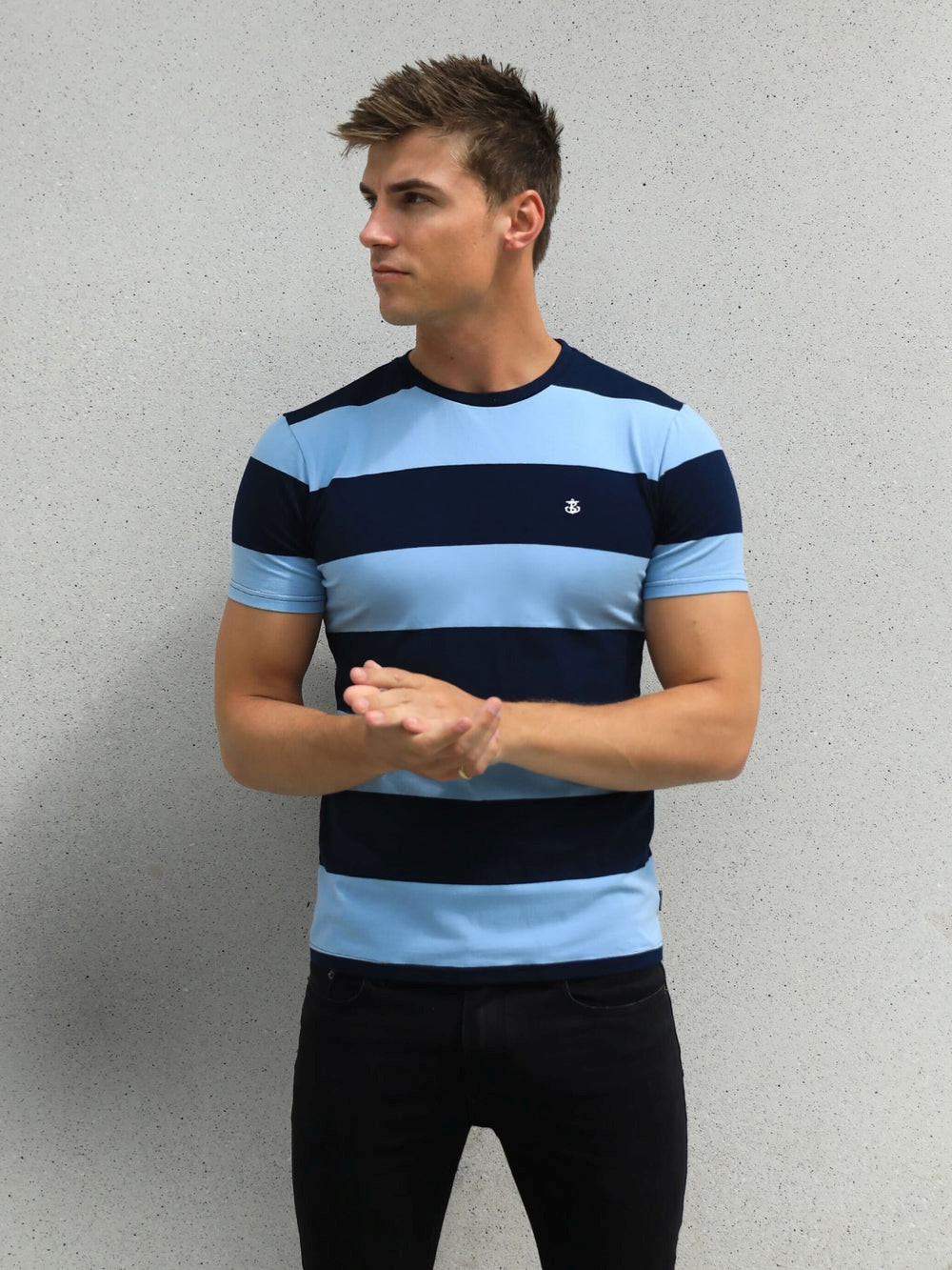 Blakely Alassio Stripe T-Shirt Azul Marino | BTCKIJ780