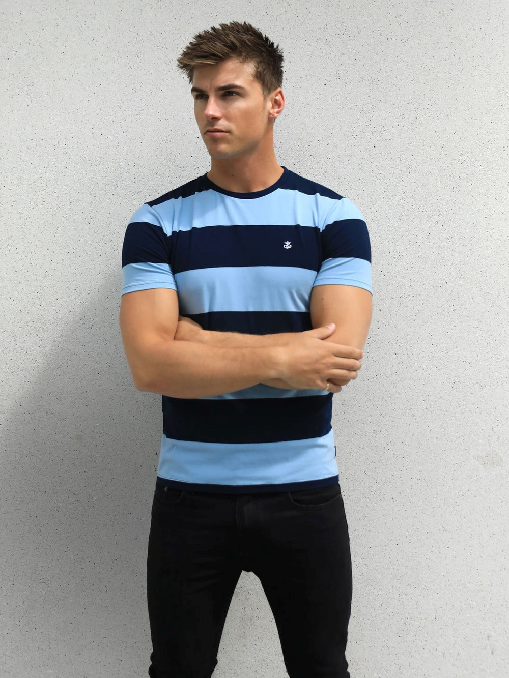 Blakely Alassio Stripe T-Shirt Azul Marino | BTCKIJ780