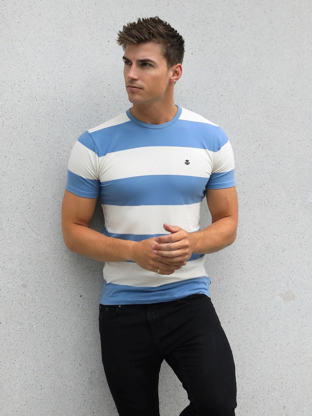 Blakely Alassio Stripe T-Shirt Azules | AJSUQV425