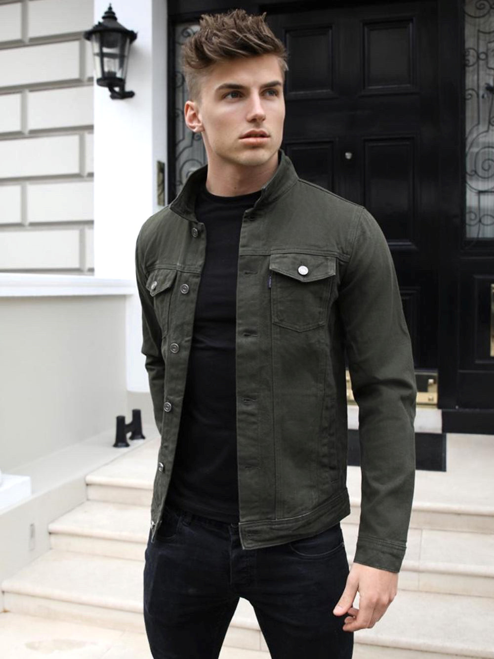 Blakely Alberta Denim Jacket Kaki Verde | ZNRMDB608