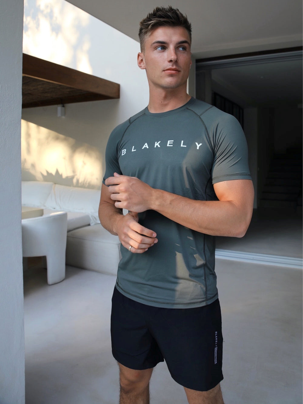 Blakely Alert Gym T-Shirt Kaki Verde | IDVXKY182
