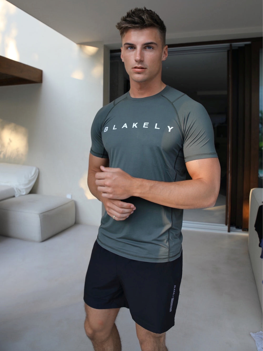 Blakely Alert Gym T-Shirt Kaki Verde | IDVXKY182
