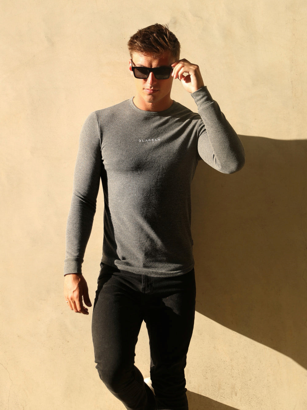 Blakely Alezio Textured Jumper Charcoal | ENLDAT846