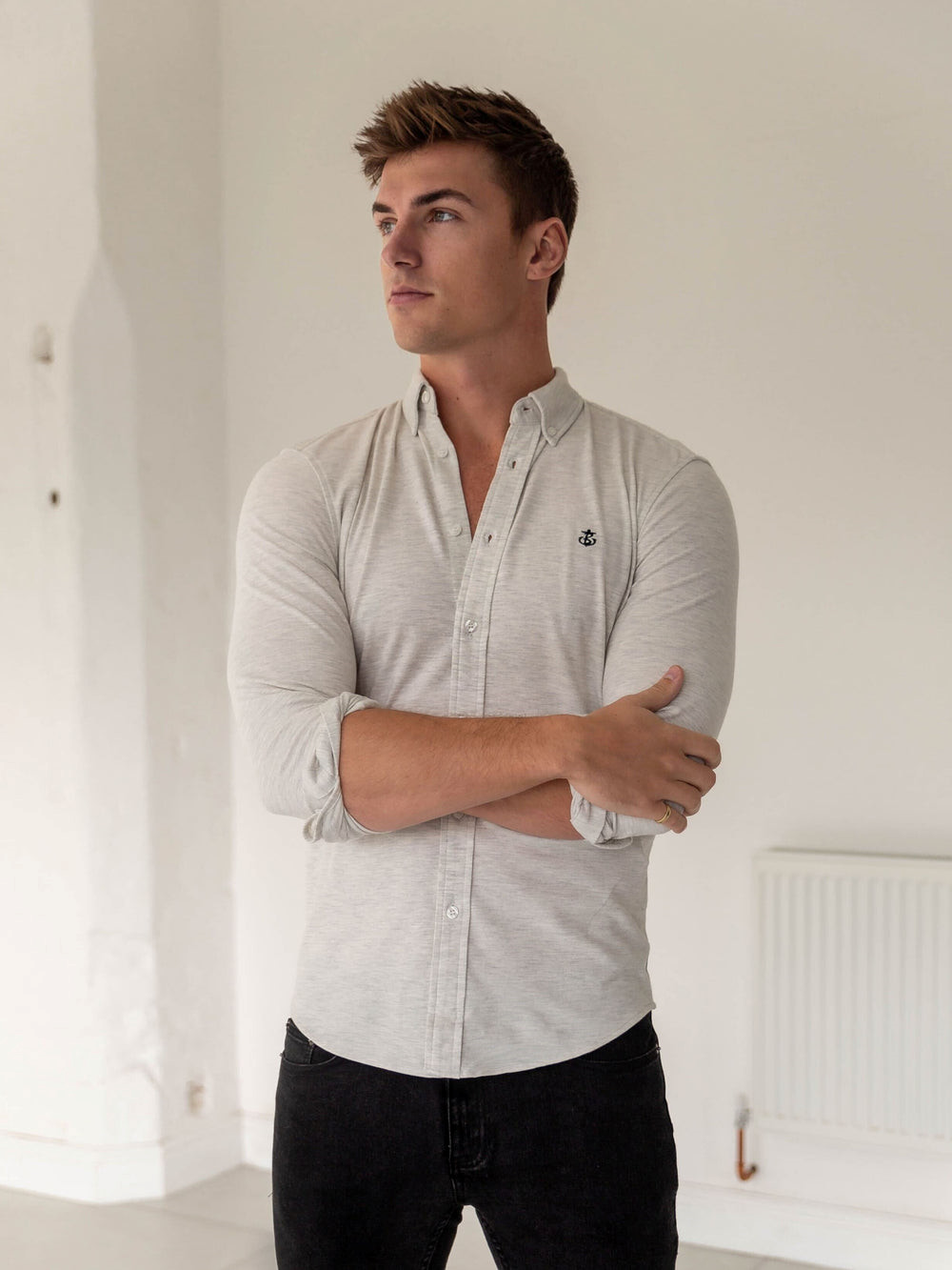 Blakely Arlo Soft Stretch Shirt Gris | LCBUAQ372