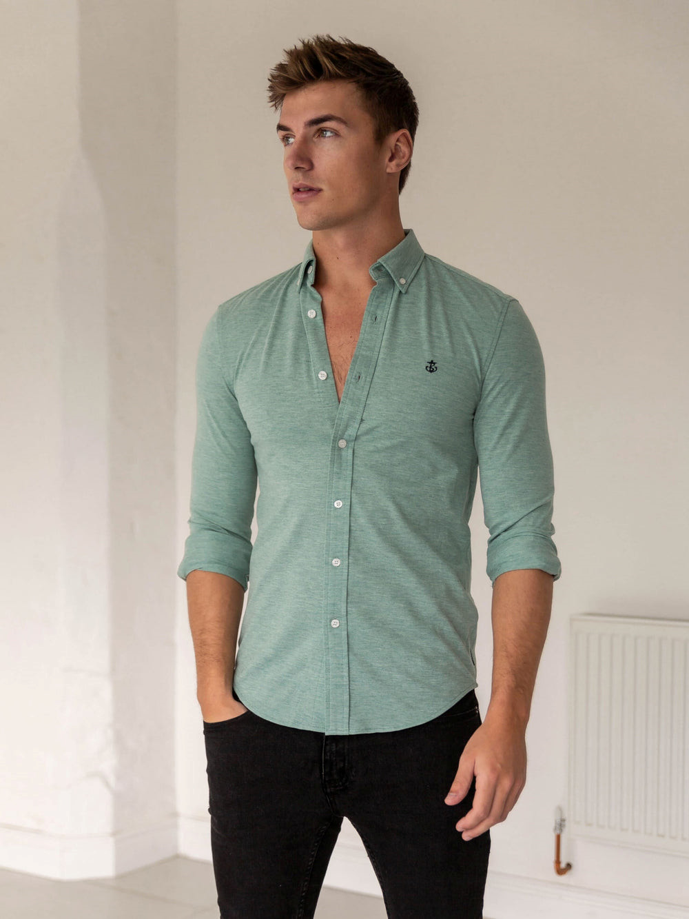 Blakely Arlo Soft Stretch Shirt Verde | ZHDWSB975