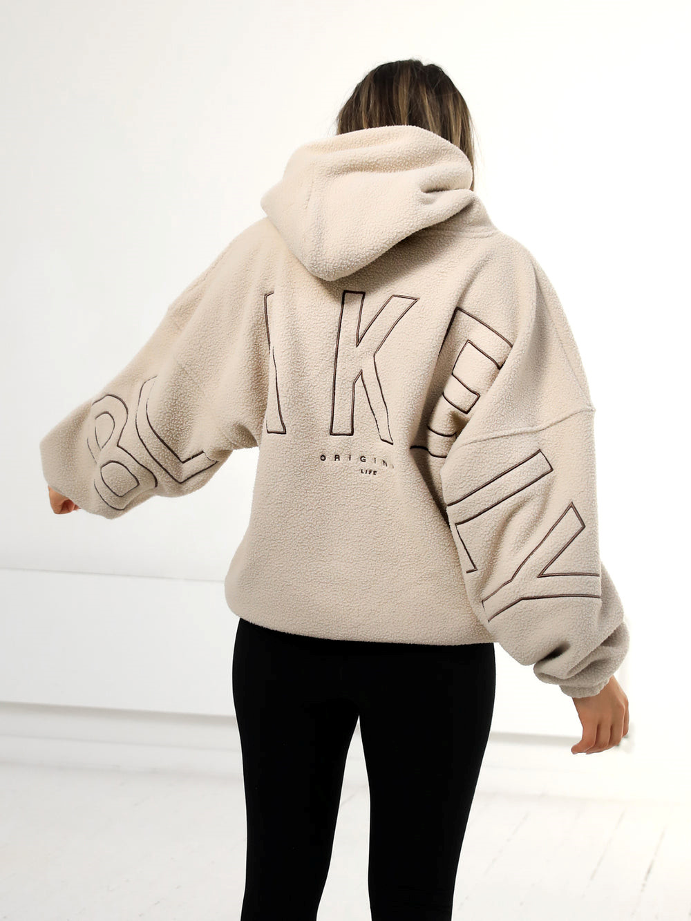 Blakely Borg Isabel Oversized Hoodie Tan | OXGHIP976