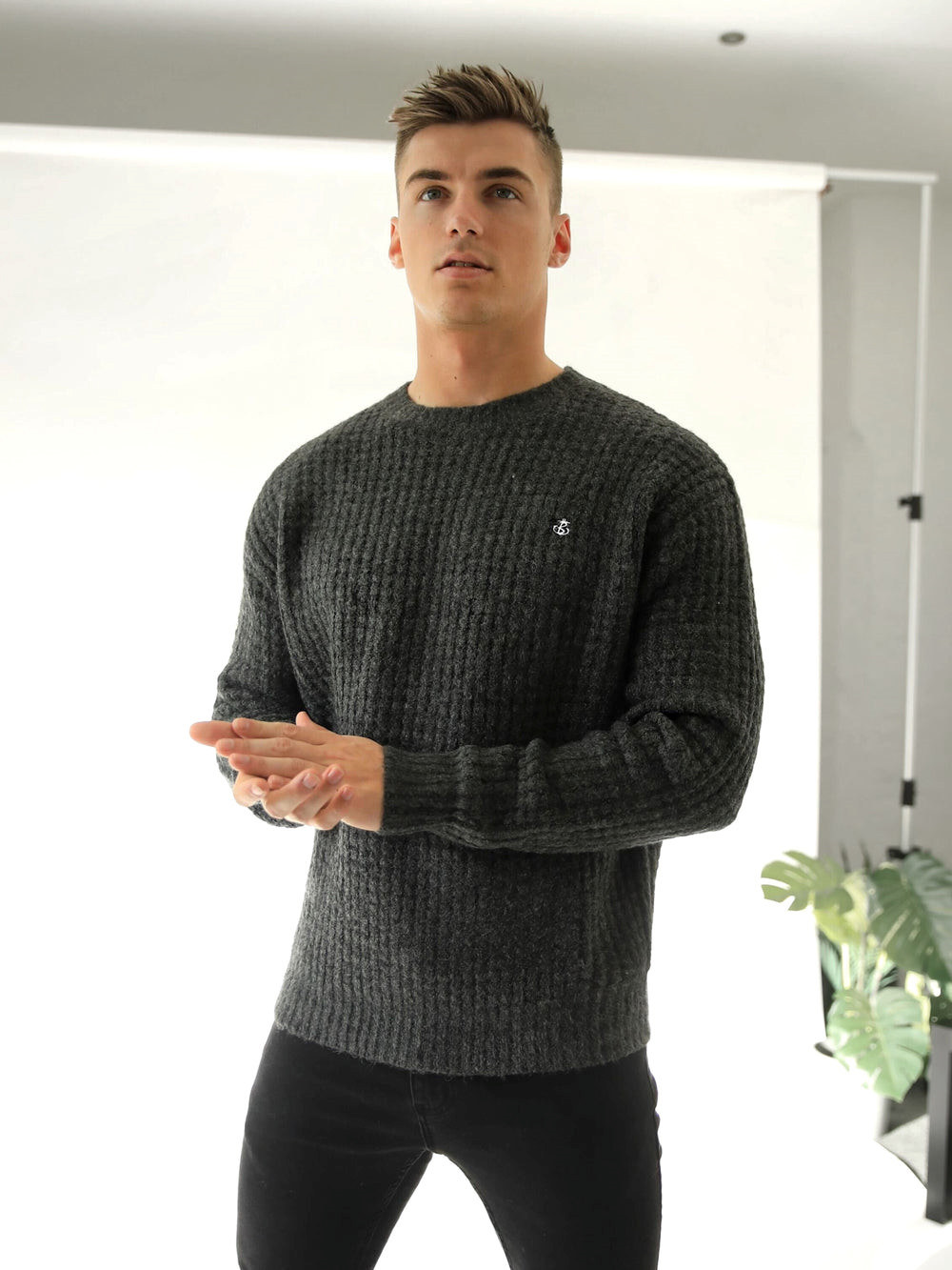 Blakely Burford Knit Jumper Charcoal | FVQOMZ317