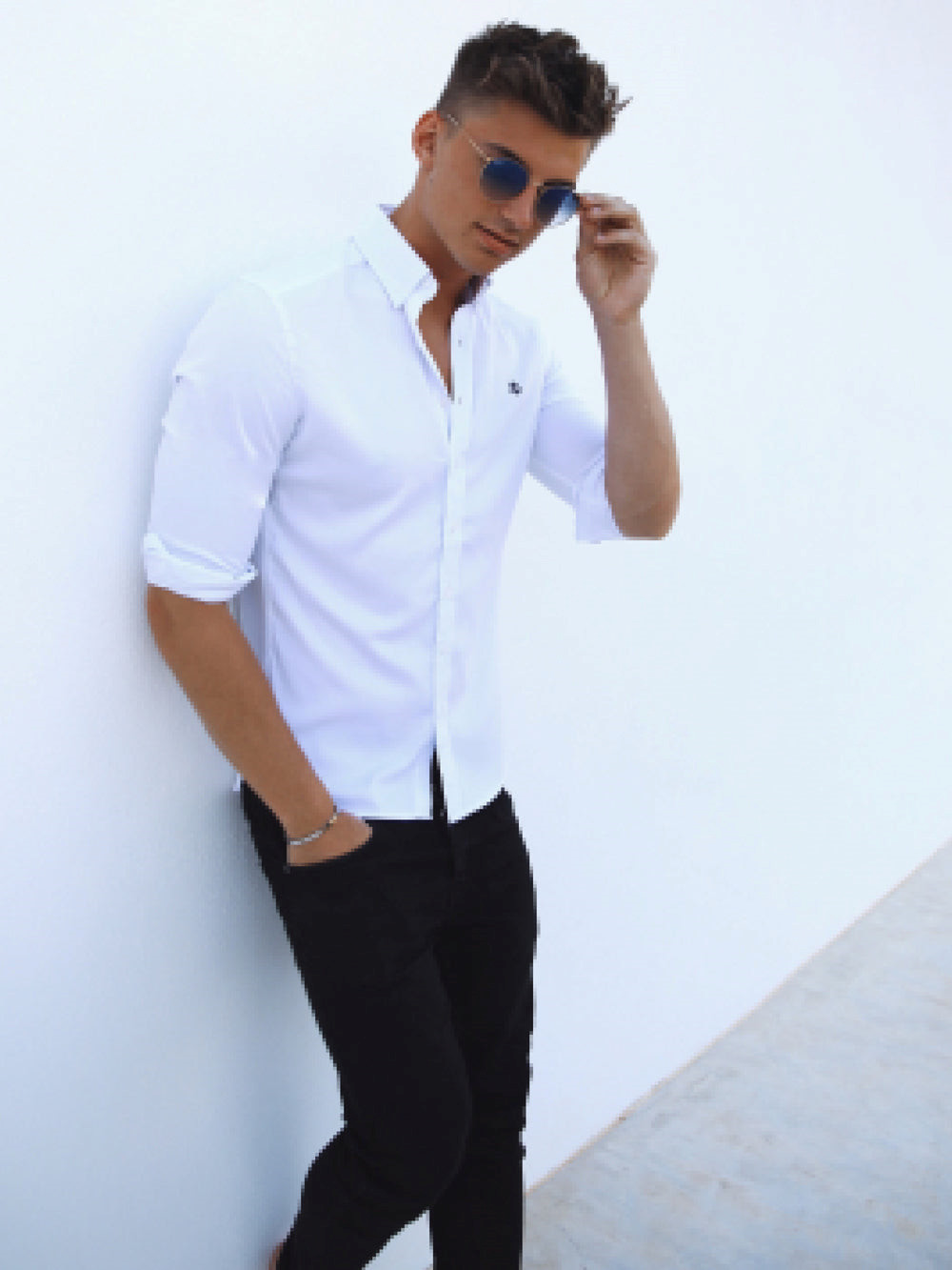Blakely Caspian Fitted Stretch Shirt Blancas | VGXZDR537