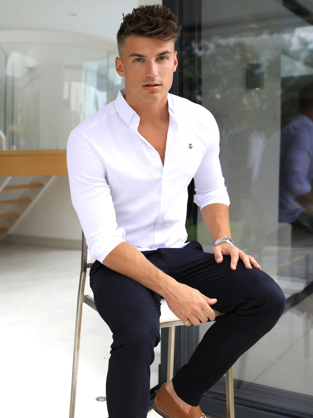 Blakely Caspian Fitted Stretch Shirt Blancas | VGXZDR537