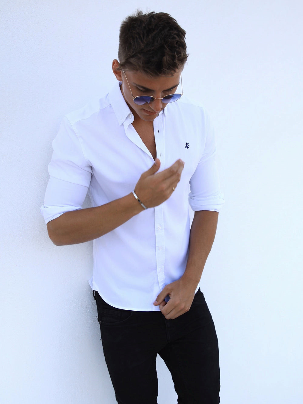 Blakely Caspian Fitted Stretch Shirt Blancas | VGXZDR537