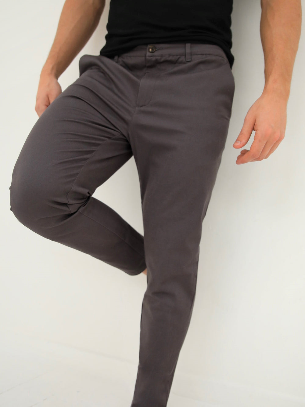 Blakely Cavill Slim Fit Tailored Chinos Charcoal | KHZYPL051