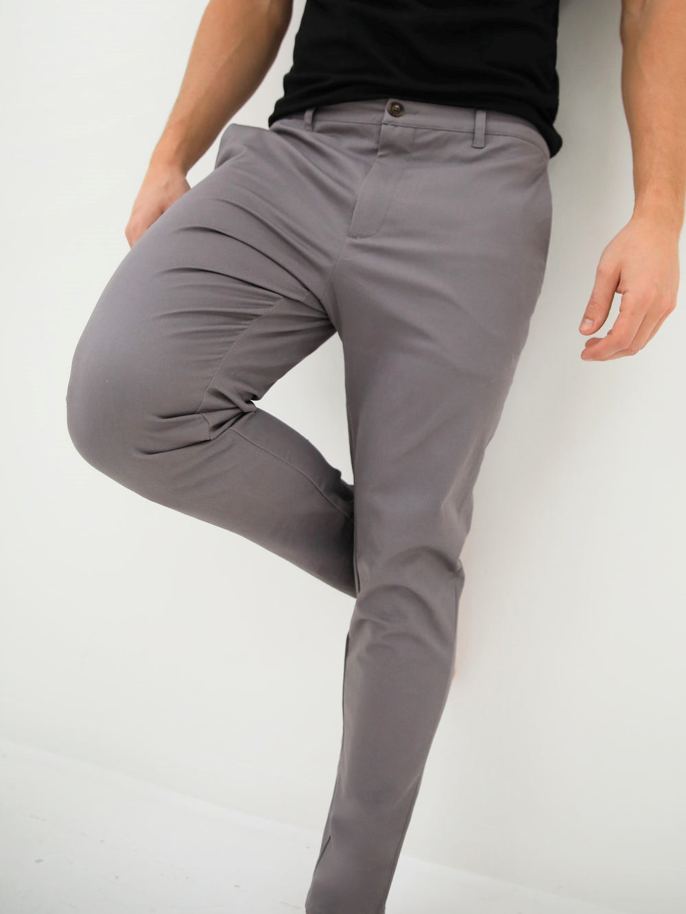 Blakely Cavill Slim Fit Tailored Chinos Gris | MISULJ895