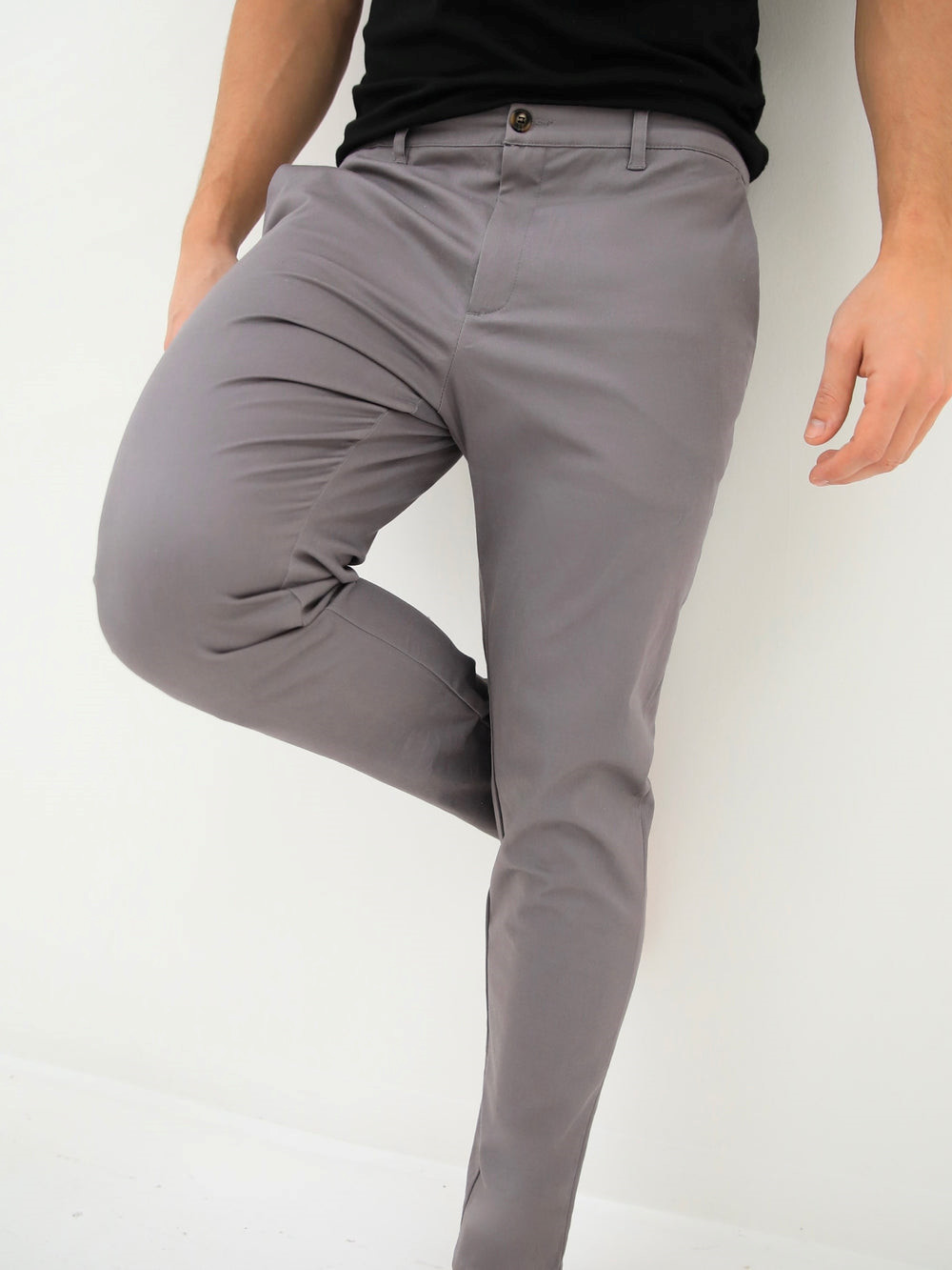 Blakely Cavill Slim Fit Tailored Chinos Gris | MISULJ895