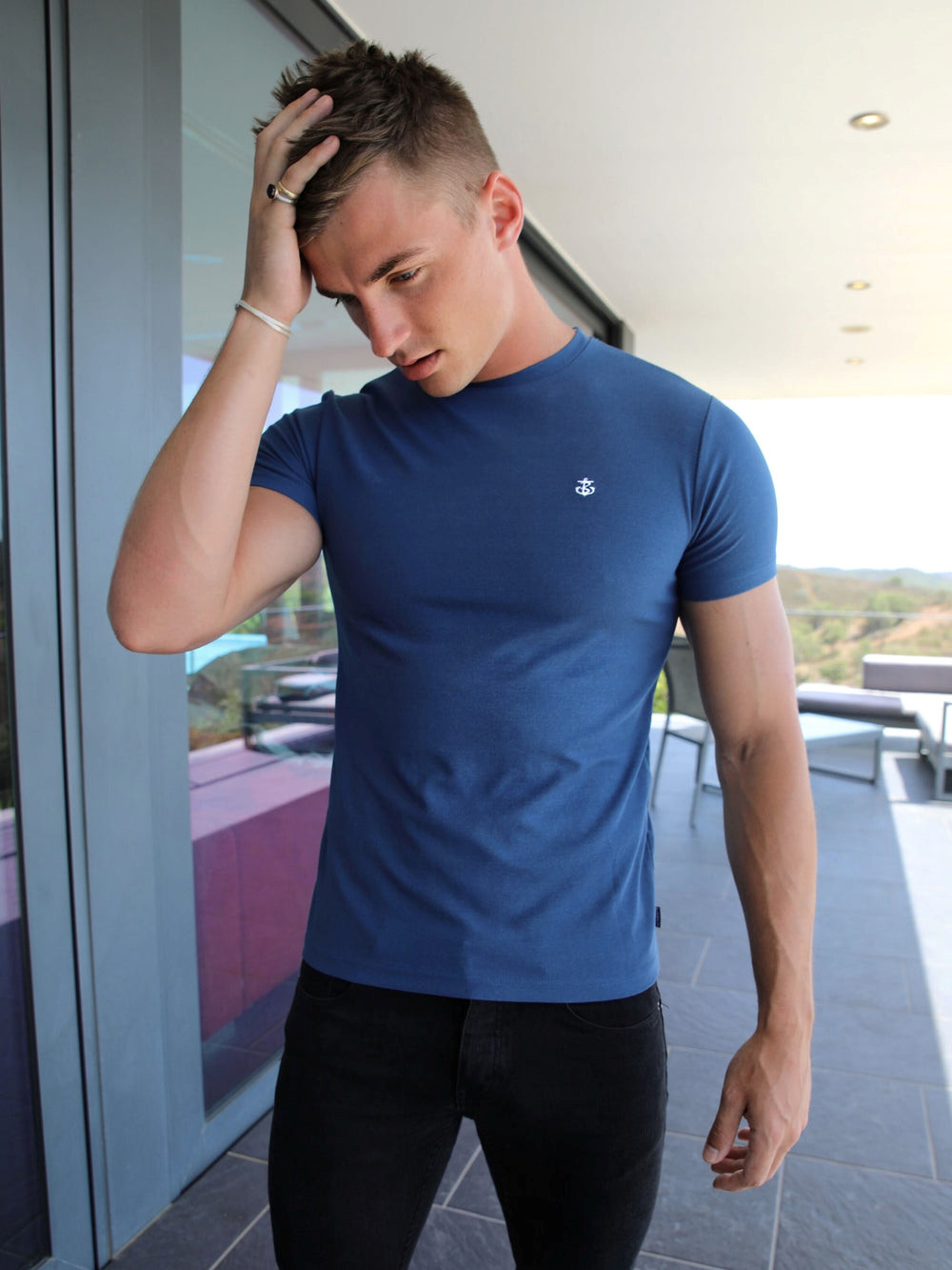 Blakely Eli T-Shirt Azules Oscuro | NTBZIE713