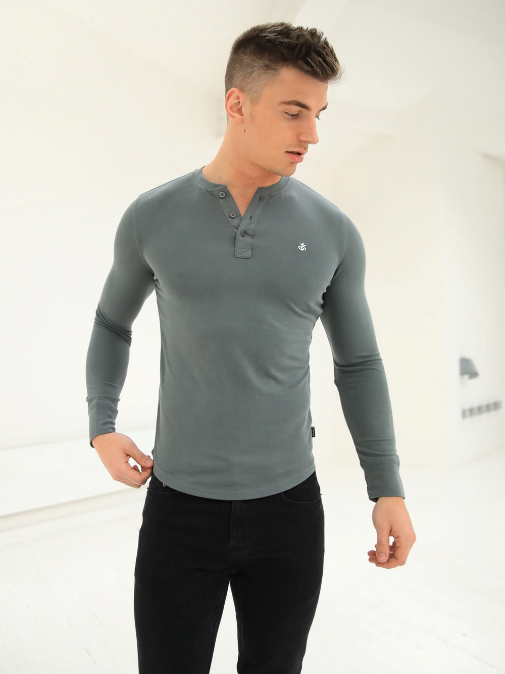Blakely Henley Brushed Soft T-Shirt Verde | TEZGJV859