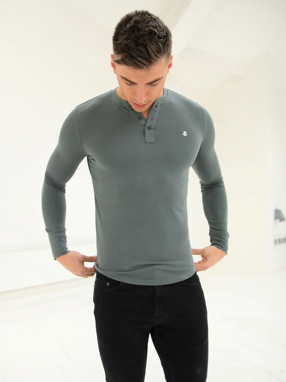 Blakely Henley Brushed Soft T-Shirt Verde | TEZGJV859
