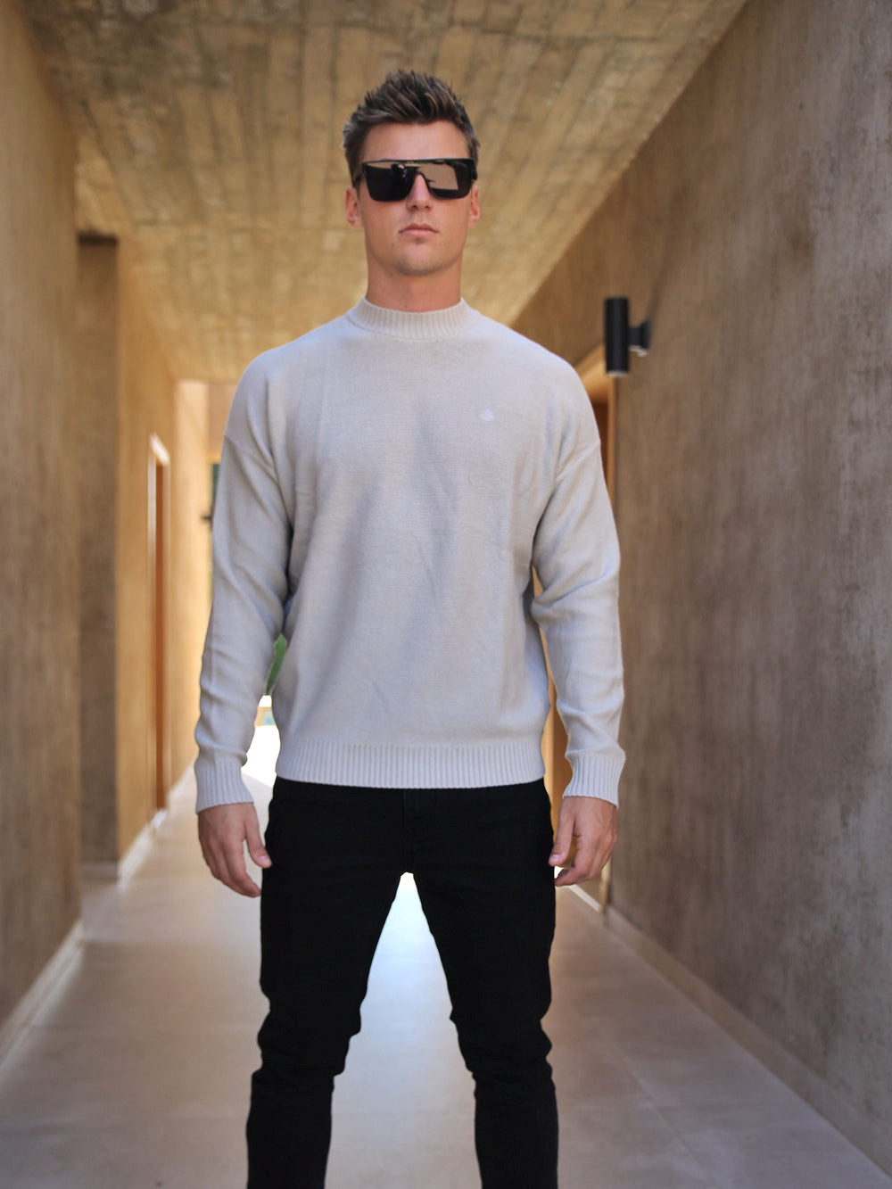 Blakely Huxley Knit Jumper Chalk | DBSNXQ913