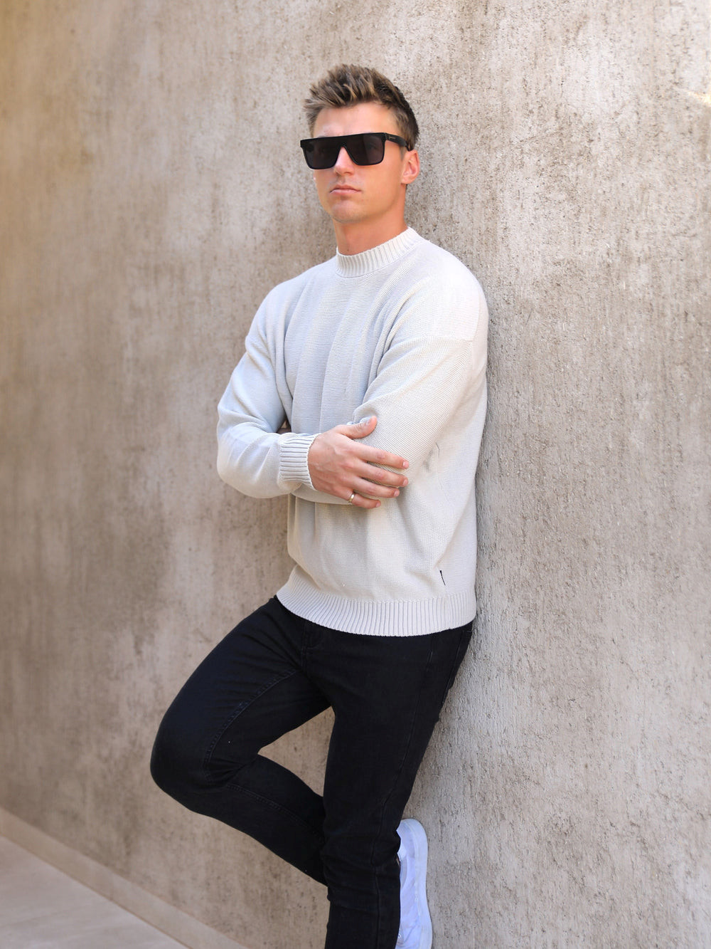 Blakely Huxley Knit Jumper Chalk | DBSNXQ913