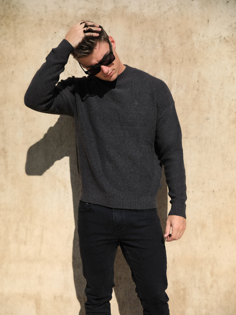 Blakely Huxley Knit Jumper Charcoal | WHITCX348