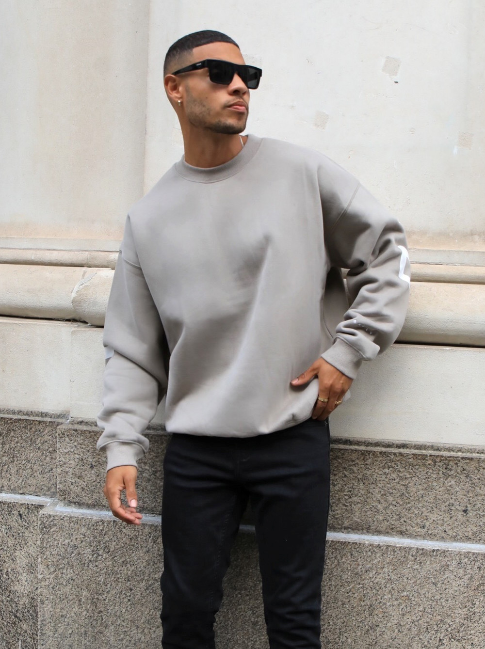 Blakely Idris Oversized Jumper Gris | DJPGSF347