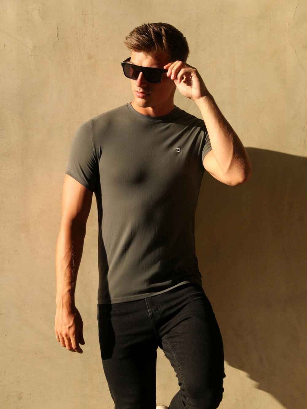 Blakely Initial T-Shirt Charcoal | LRYXBC278
