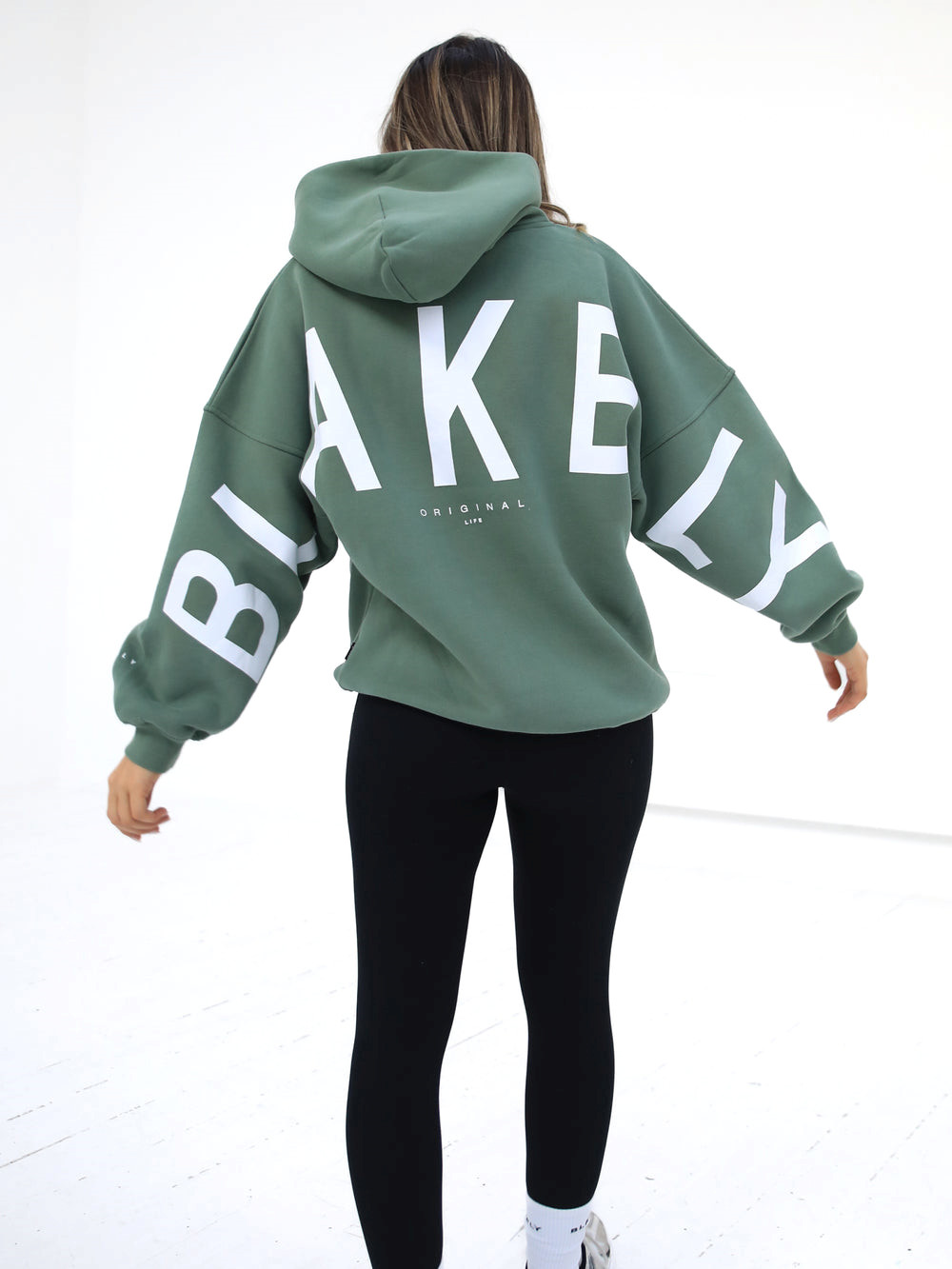 Blakely Isabel Oversized Hoodie Verde | AWNYMO713