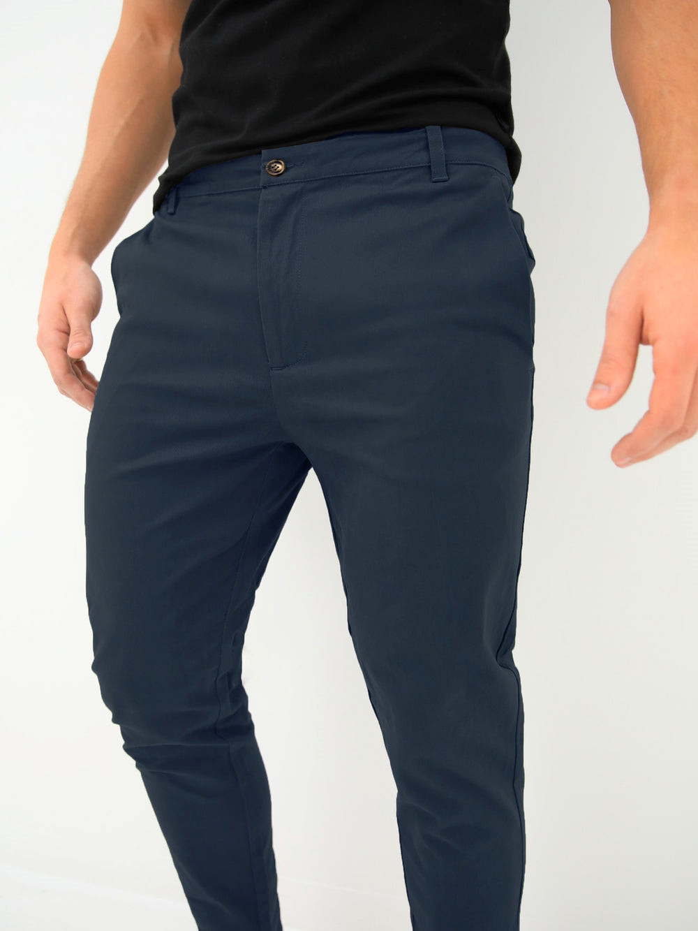 Blakely Kingsley Slim Fit Tailored Chinos Azul Marino | OLMYJR675