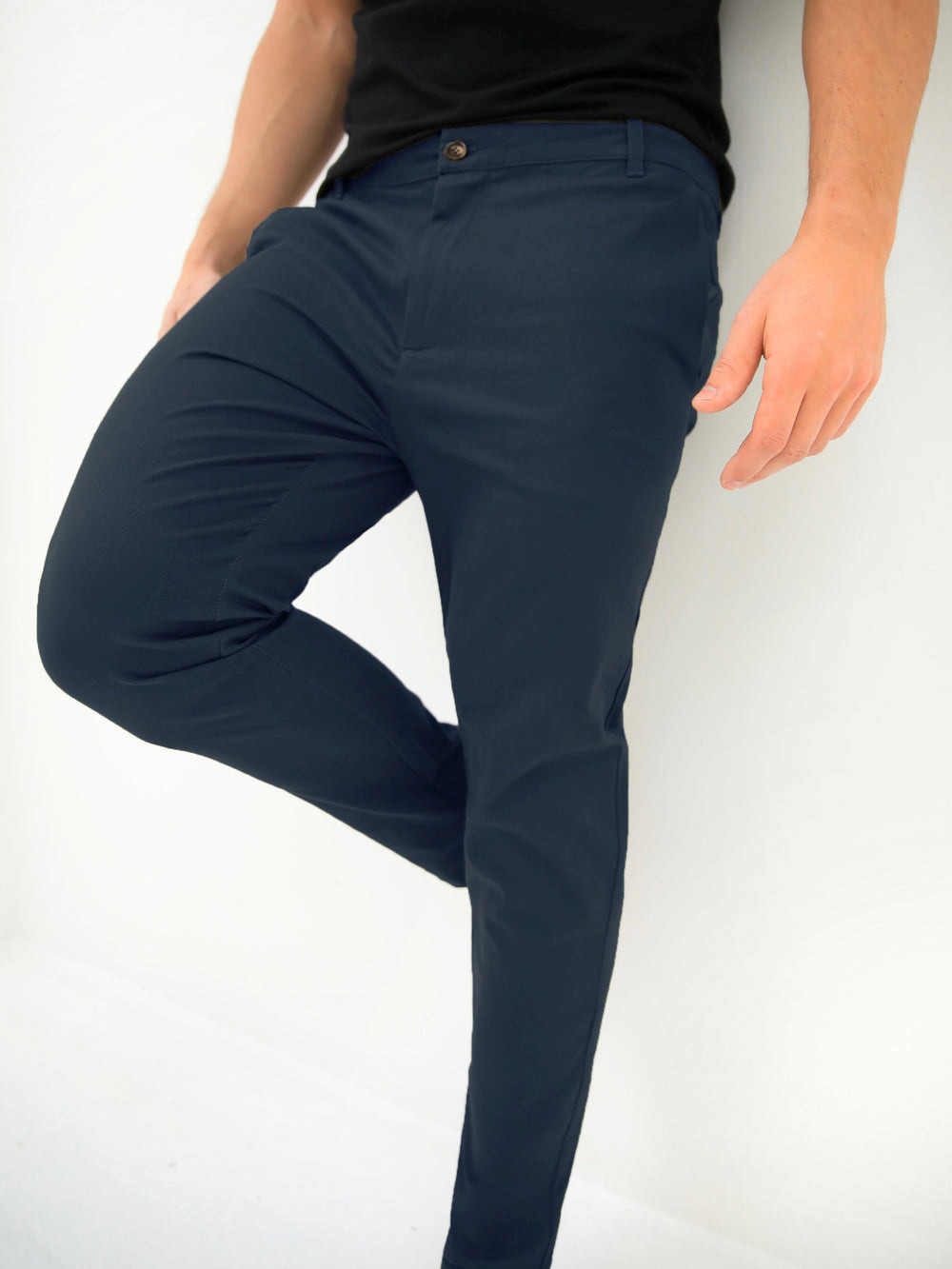Blakely Kingsley Slim Fit Tailored Chinos Azul Marino | OLMYJR675