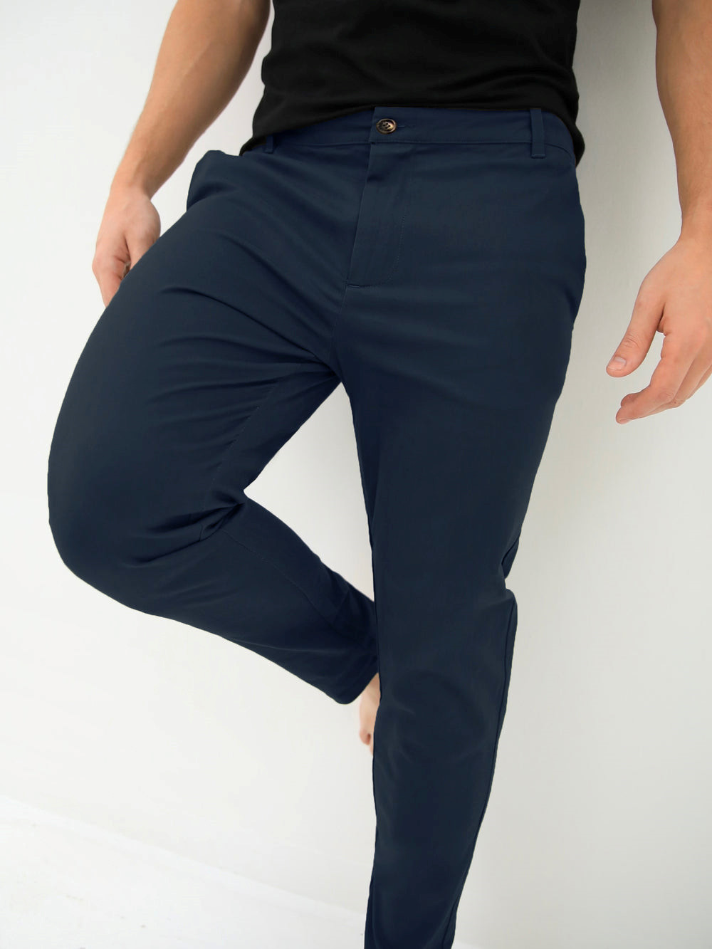 Blakely Kingsley Slim Fit Tailored Chinos Azul Marino | OLMYJR675