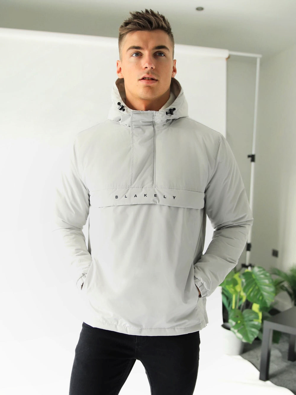 Blakely Lagan Pull Over Jacket Stone | IBYNFJ562