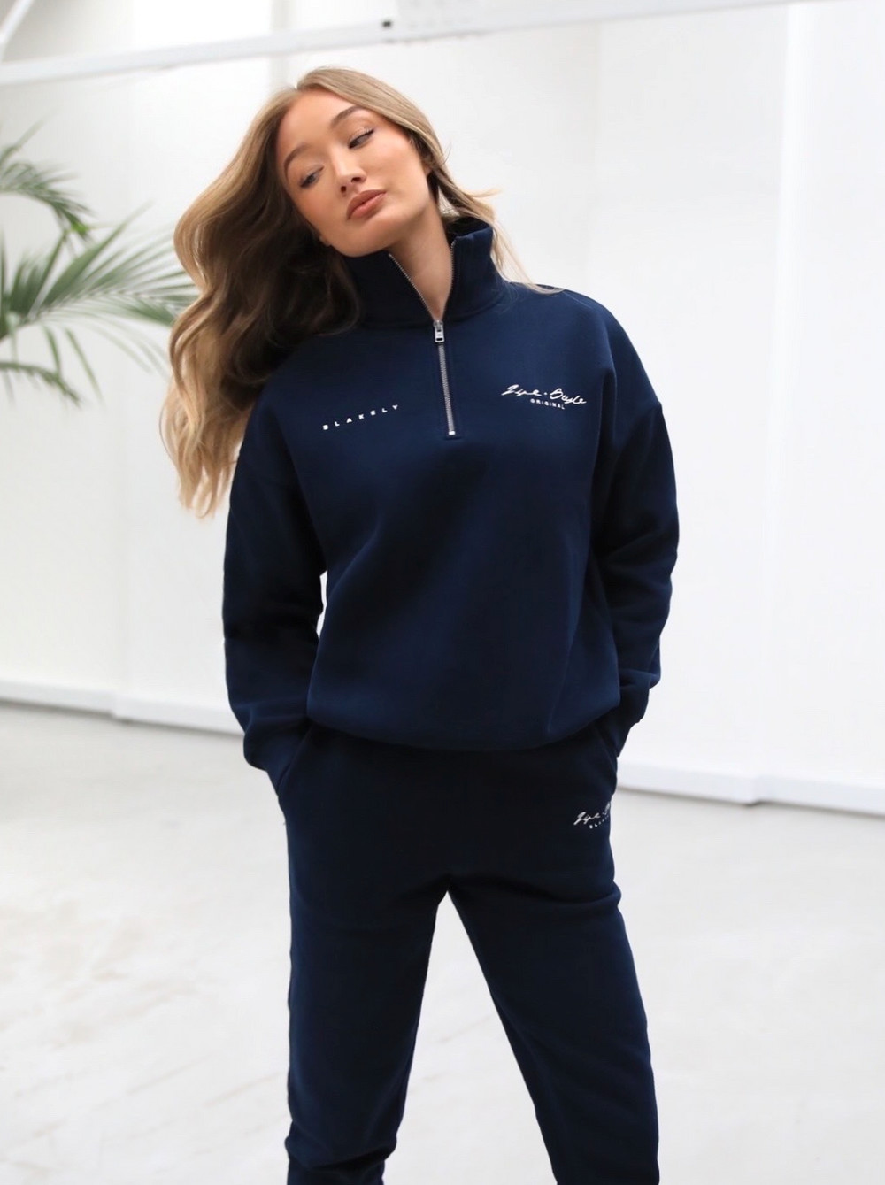 Blakely Life & Style 1/4 Zip Jumper Azul Marino Azules | TVLISD491