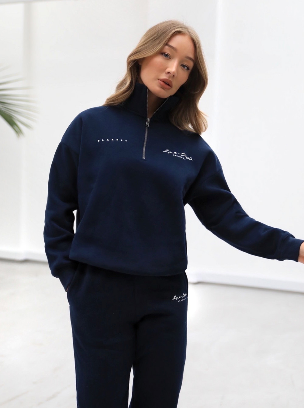 Blakely Life & Style 1/4 Zip Jumper Azul Marino Azules | TVLISD491