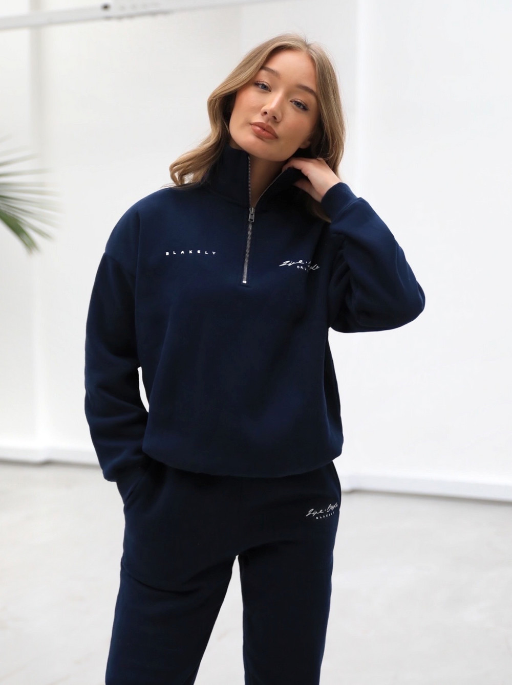 Blakely Life & Style 1/4 Zip Jumper Azul Marino Azules | TVLISD491