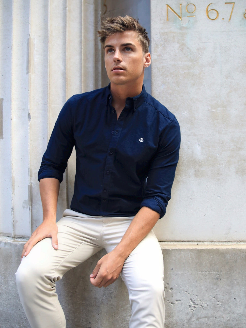 Blakely Lisbon Shirt Azul Marino | NIPKAM659