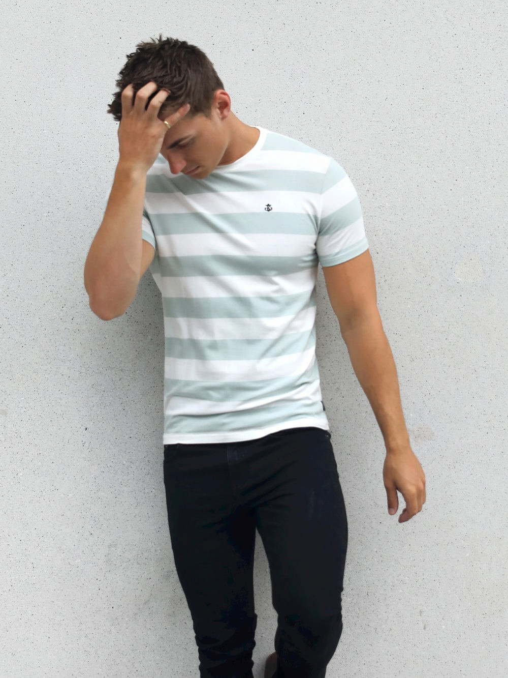 Blakely Loano Stripe T-Shirt Sage | PLSGDZ237